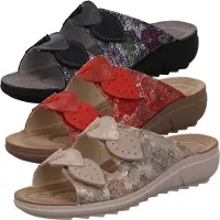 Rohde Mules Femmes Sabots Velcro Bologna 1905, Taille:38 EU, Couleur:Noir