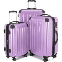 Hauptstadtkoffer - Alex - Koffer-Set 3-teilig, Rollkoffer Trolleys 4 Rollen mit Erweiterung, Handgepäck und Check-In Gepäck für jede Reiseart, TSA,Flieder