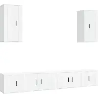 Syfax Ensemble de meubles TV 6 pcs Blanc Bois d'ingénierie