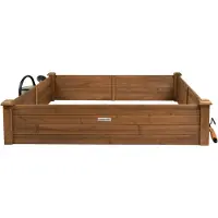 Needs&wants® Grande bordure de parterre surélevée en bois, parterre de plantation en kit XL carré jardin terrasse, parterre de fleurs parterre d'herbes aromatiques bordure de parterre