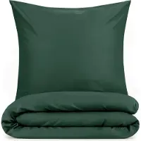Blumtal Literie 155x220cm + taie d'oreiller 50x80cm - Microfibre Bed Sheets 155x220cm - Set de 2 draps de lit vert foncé