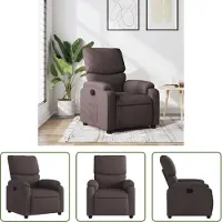 The Living Store fauteuil inclinable en tissu marron foncé
