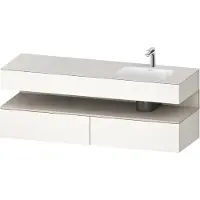 Duravit Collection One lavabo à encastrer avec meuble sous-vasque en console, 1600x550x600mm, niche Taupe Supermatt, vasque à droite, QA4796083840000