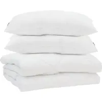 vidaXL Couverture d'été avec oreiller 3 pcs blanc microfibre