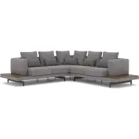 AEA Wohnzimmer Grau Textil Sofa Couch L-Form Designer Luxus Polstersofa