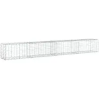vidaXL Panier de gabion avec couvercle 400x50x50 cm Fer galvanisé
