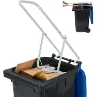 Relaxdays Compacteur de déchets , compacteur pour déchets ménagers, déchets résiduels et papier, compacteur manuel, acier, gris