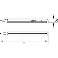 Ks Tools BRONZEplus burin pointu, 250mm