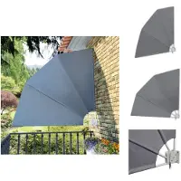 vidaXL Éventail de balcon pliable Gris 210×210 cm - Parasols et ombrelles