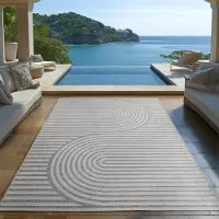 Carpetsale24 Tapis d’Extérieur Imperméable et Résistant aux UV Idéal pour Cuisine Balcon Terrasse Jardin et Salon, Taille: 240x340 cm