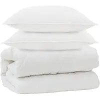 vidaXL Couverture avec coussin avec coussin 3 pcs blanc microfibre