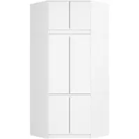 Akord Armoire D'angle Avec Surmeuble Blanc 100X50X235