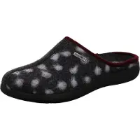 Rohde Femmes Pantoufles en feutre à pois doux Bari 6551 , Taille:39 EU, Couleur:Gris