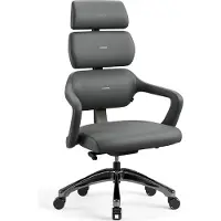 Diablo V-Modular Chaise de bureau Chaise de direction ergonomique Appuie-tête amovible Similicuir, Gris