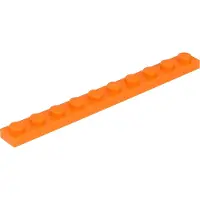 LEGO 1x10 plaques 4477 - 100 pièces orange