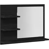 Syfax Miroir de salle de bain chêne noir 60x10,5x45cm bois ingénierie