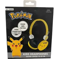Nintendo Casque Pokemon Pikachu pour enfants avec protection enfants jusqu'à 85 décibels, longueur de câble 90 cm pour Switch, ordinateur portable, téléphone portable, tablette
