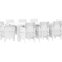 Syfax Ensemble de salle à manger pour jardin 9 pcs Blanc