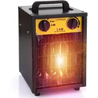 Lehmann Aérotherme électrique 3000 W, avec 3 niveaux de chauffage, avec thermostat intégré et air froid, 495 m3/h