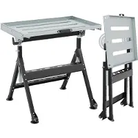 Coast Etabli de soudage pliable 78 x 51 cm, noir/argent, 2 roulettes, 4 hauteurs, 5 angles d'inclinaison