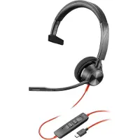 Poly Casque filaire Black 3210, micro antibruit, conception à une oreille