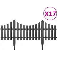 Syfax Bordures de pelouse 17 pcs Anthracite 10 m PP