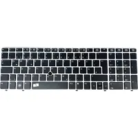 T-ProTek FR Clavier noir avec stick souris + cadre argenté compatible avec P/N : 9Z.N6GUF.C0G