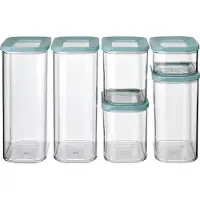 Mepal | Set de boîtes à provisions Modula | 6 pièces | Nordic green | différentes tailles | idéal pour les aliments secs | Boîtes de conservation & de rangement