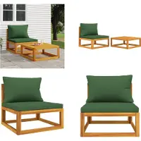 vidaXL Ensemble de canapé de jardin 2 pièces avec coussins en bois massif d'acacia - Ensemble de canapé de jardin - Ensemble de canapé de jardin - Lounge - Canapé de jardin