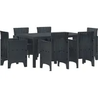 Syfax Ensemble de salle à manger pour jardin 7 pc Anthracite