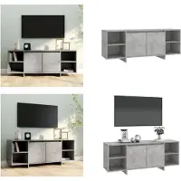 vidaXL Armoire TV gris béton 130x35x50 cm Bois composite - Armoire TV - Armoire TV - Buffet bas - Armoire stéréo