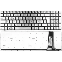 T-ProTek FRANÇAIS - Clavier argenté avec éclairage, sans cadre pour ASUS N550JA