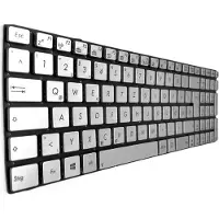 T-ProTek FRANÇAIS - Clavier argenté avec éclairage, sans cadre pour ASUS N550JK