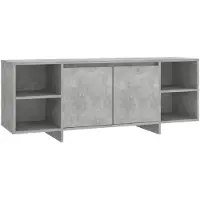 Syfax Meuble TV Gris béton 130x35x50 cm Bois d'ingénierie