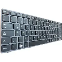 T-ProTek Clavier - couleur : noir - avec cadre gris Clavier allemand compatible avec Lenovo Ideapad V585, V585A