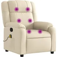 Syfax Fauteuil de massage inclinable Crème Tissu