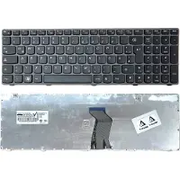 T-ProTek Clavier - couleur : noir - avec cadre gris Clavier allemand compatible avec Lenovo Ideapad P580, P580A
