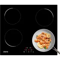 CIARRA Table de cuisson à induction encastrable 60 cm Plans de cuisson 4 zones Timer 6000W VM4BIH-C