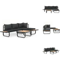 vidaXL Ensemble de canapé d'angle de jardin 2 pièces avec coussins Aluminium WPC - Canapés de jardin