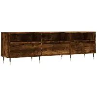 Syfax Meuble TV chêne fumé 150x30x44,5 cm bois d'ingénierie