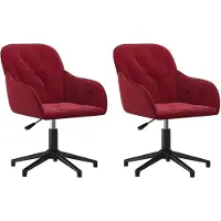Syfax Chaises pivotantes à manger lot de 2 Rouge bordeaux Velours