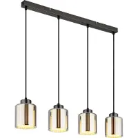 Globo Lampe à suspendre, noir-chrome, verre, chromé, H 120 cm