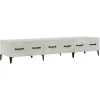 Syfax Meuble TV Gris béton 150x34,5x30 cm Bois d'ingénierie