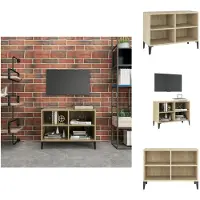 vidaXL Armoire TV avec pieds métalliques chêne Sonoma 69,5x30x50cm - Meuble TV