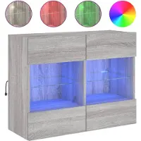 Sonstiges Meuble TV mural avec lumières LED sonoma gris 78,5x30x60,5 cm