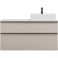 Burgbad Eqio meuble sous-lavabo avec plan de toilette, découpe à droite, 2 tiroirs, largeur 1200mm, WXXI120RF6583G0252