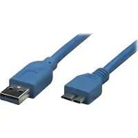 Techly USB3.0 Kabel Stecker Typ A-Stecker Micro B, 3m blau