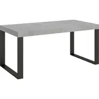 Itamoby - Table extensible 180/440x90 cm Tecno gris béton pieds anthracite