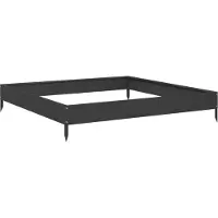 Syfax Lit surélevé de jardin noir 100x100x18,5 cm acier