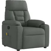 Syfax Fauteuil inclinable de massage en tissu gris foncé